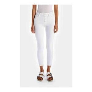 Mother Pixie Ankle Fray Skinny High Rise Jeans Fairest of Them All White Size 27
